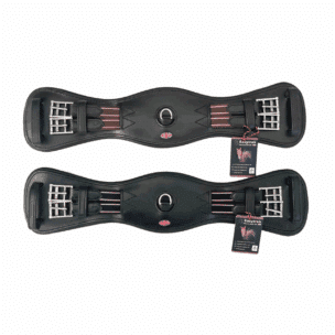 Easy Trek Anatomical Dressage/Treeless Short Elasticated Girth - Black or Brown Soft Leather