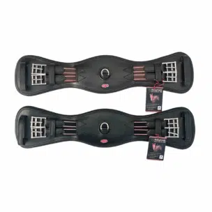 Easy Trek Anatomical Dressage/Treeless Short Elasticated Girth - Black or Brown Soft Leather