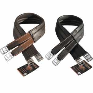 Easy Trek Quality Soft Leather Anatomical Chafeless English Girths - Black or Brown