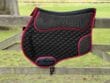 black with red pad