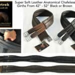 Easy Trek Quality Soft Leather Anatomical Chafeless English Girths - Black or Brown