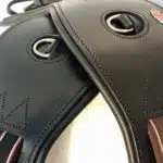 Easy Trek anatomical dressage short girth soft black leather elasticated - Black
