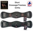 Easy Trek anatomical dressage short girth soft black leather elasticated - Black Easy Trek anatomical dressage short girth soft black leather elasticated - Black