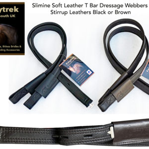 Easy Trek T Bar treeless or dressage leathers - Black or Brown Leather