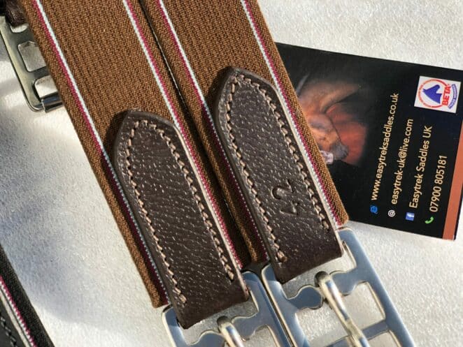 Easy Trek quality soft leather anatomical chafeless English girths - Black or Brown